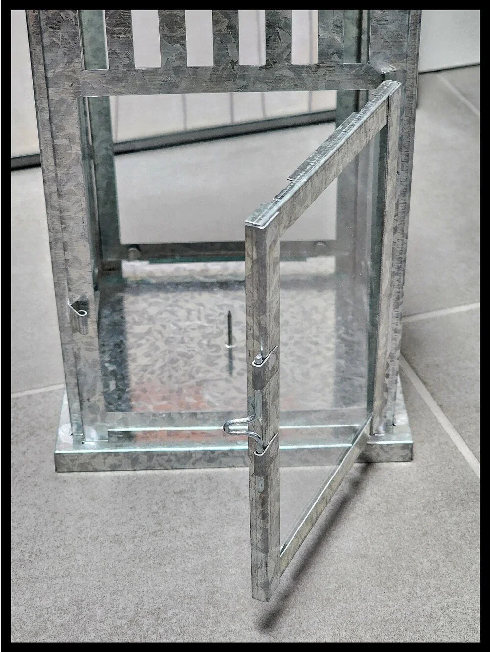NWT IKEA Borbby Galvanized Metal Glass Lantern Pillar Candle String Light Floral